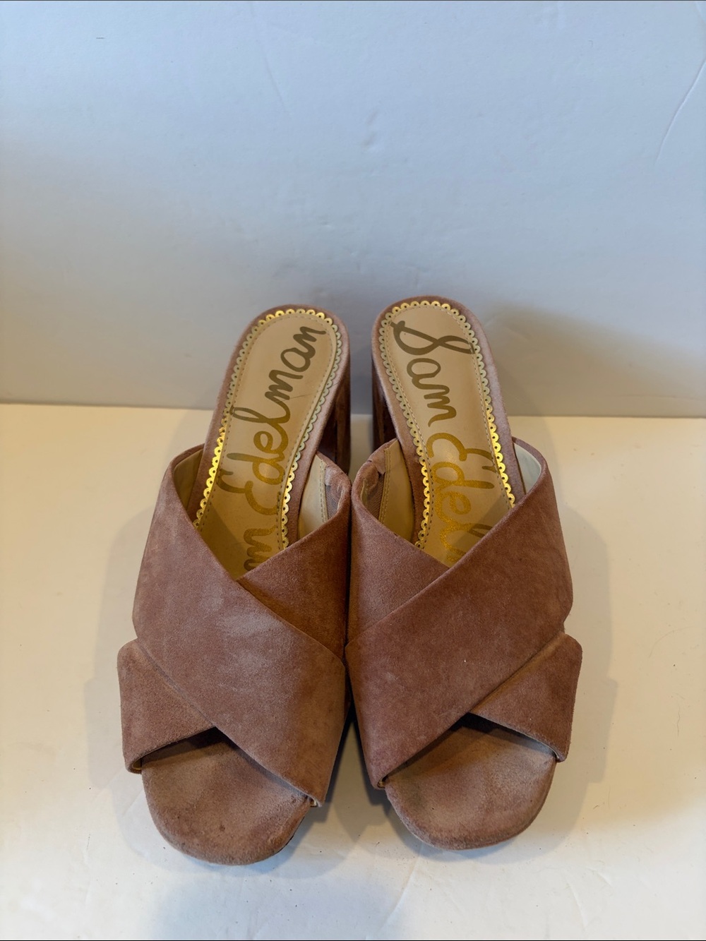 Sam Edelman Dusty Rose Suede Crisscross sandals
